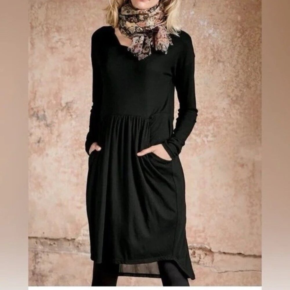 Peruvian Connection Maritime Tunic Dress xL Lagen Look  Slub Pockets Minimalist